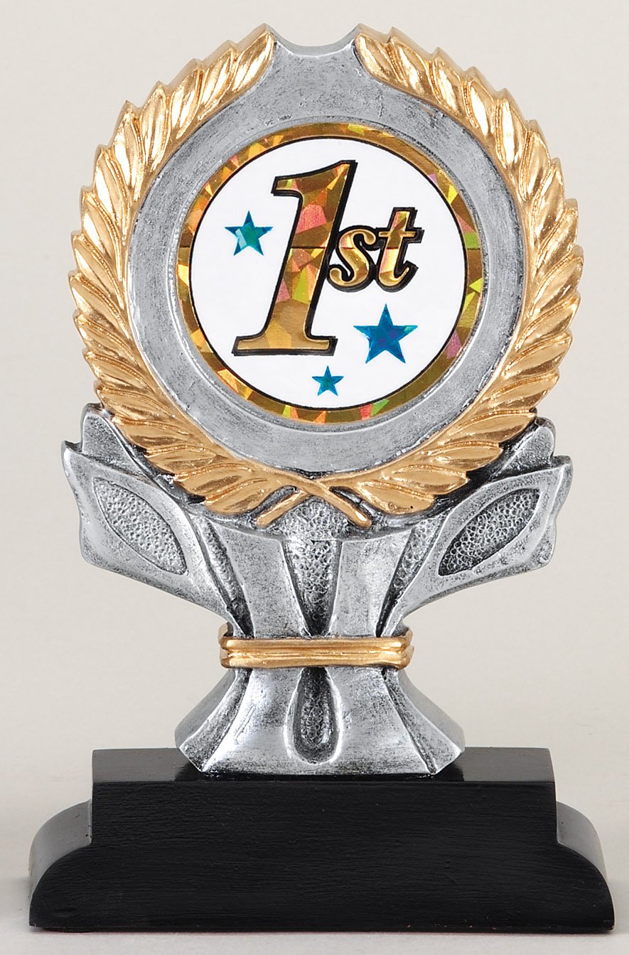 Impact custom insert trophy with 2 inch hockey insert and gold laurel