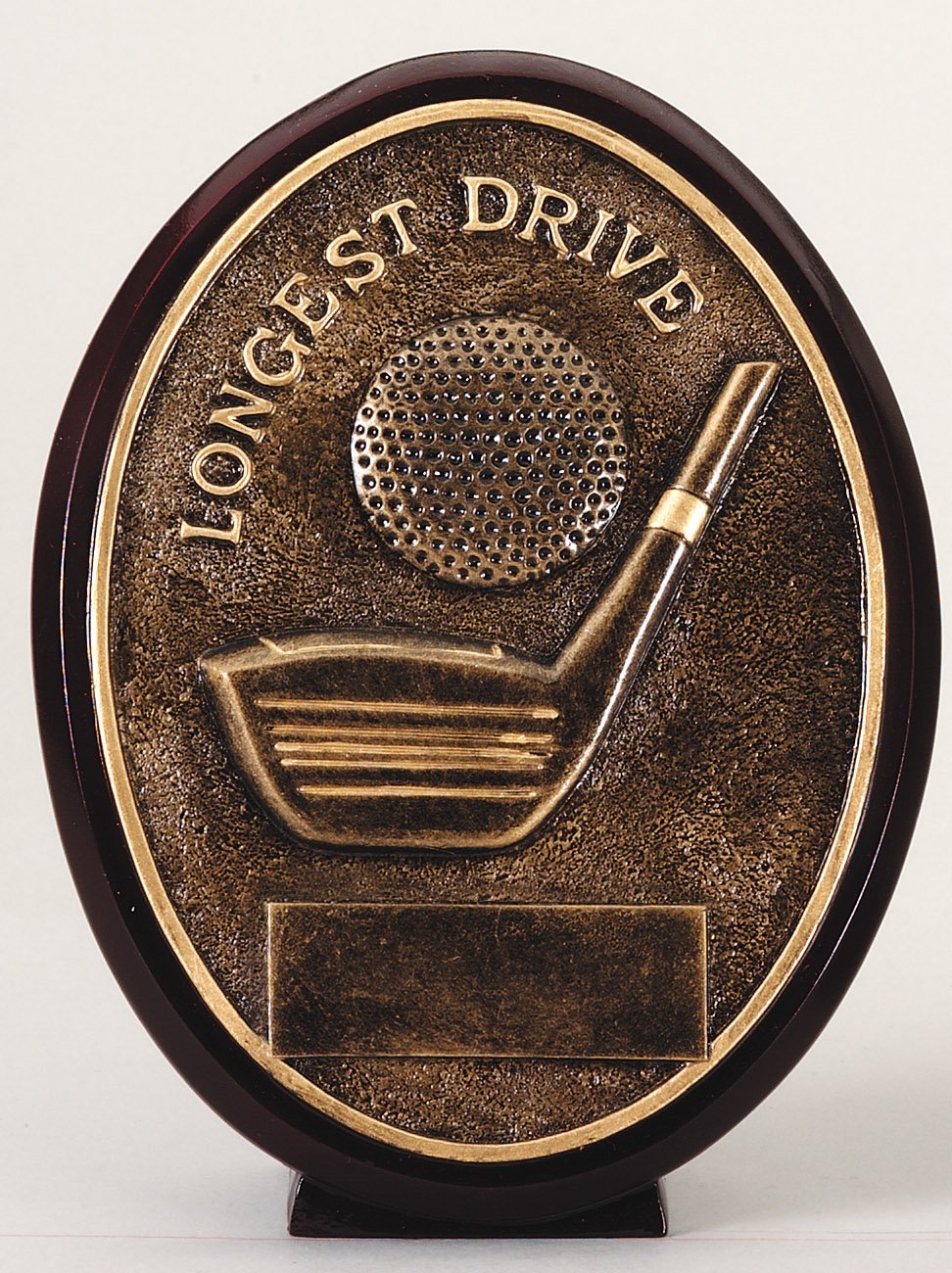 Bronze-finish golf oval award – Longest Drive