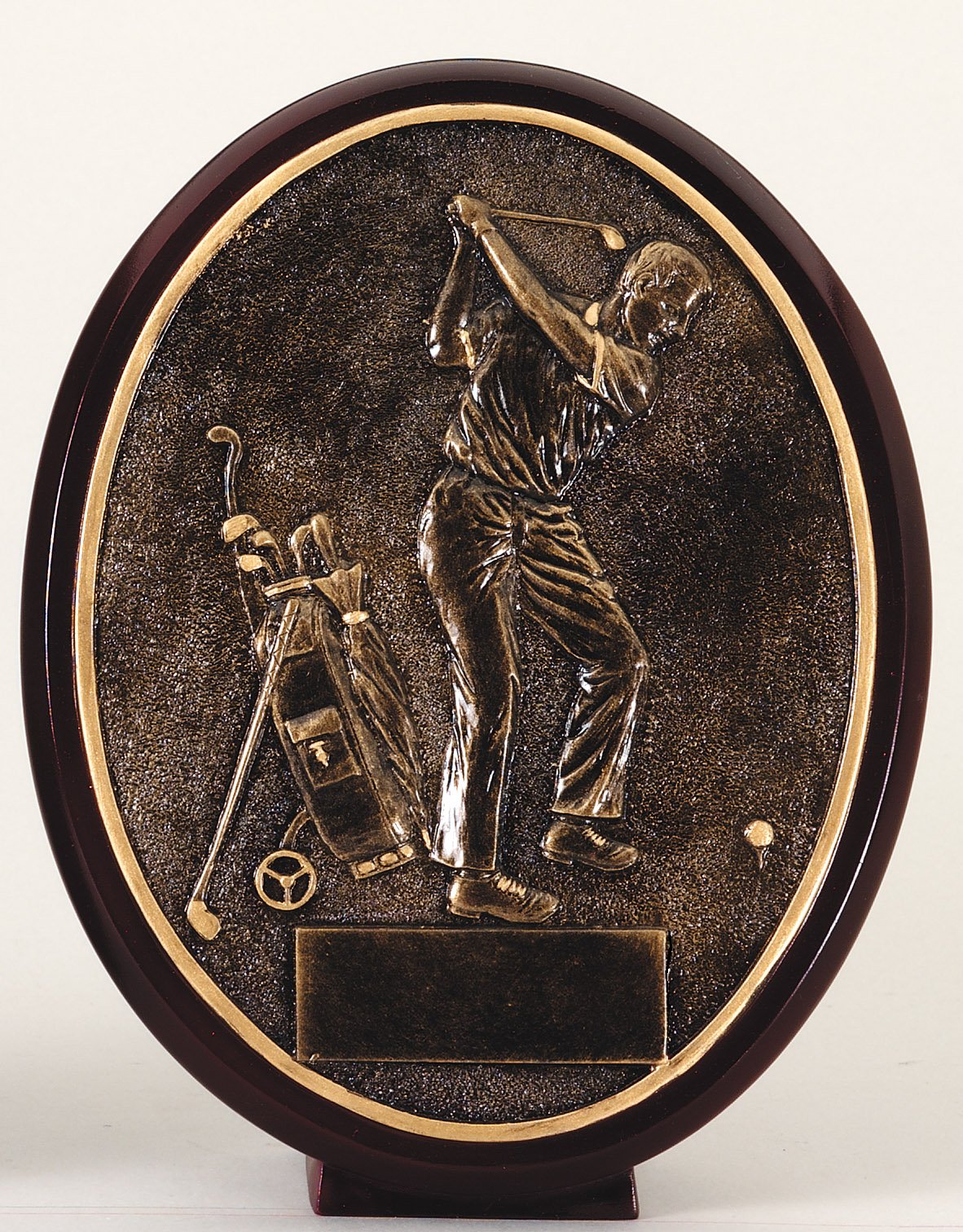 Bronze-finish golf oval award – Golf Swing