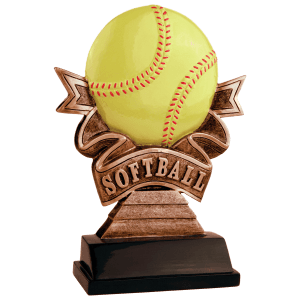 Softball Ribbon Resin