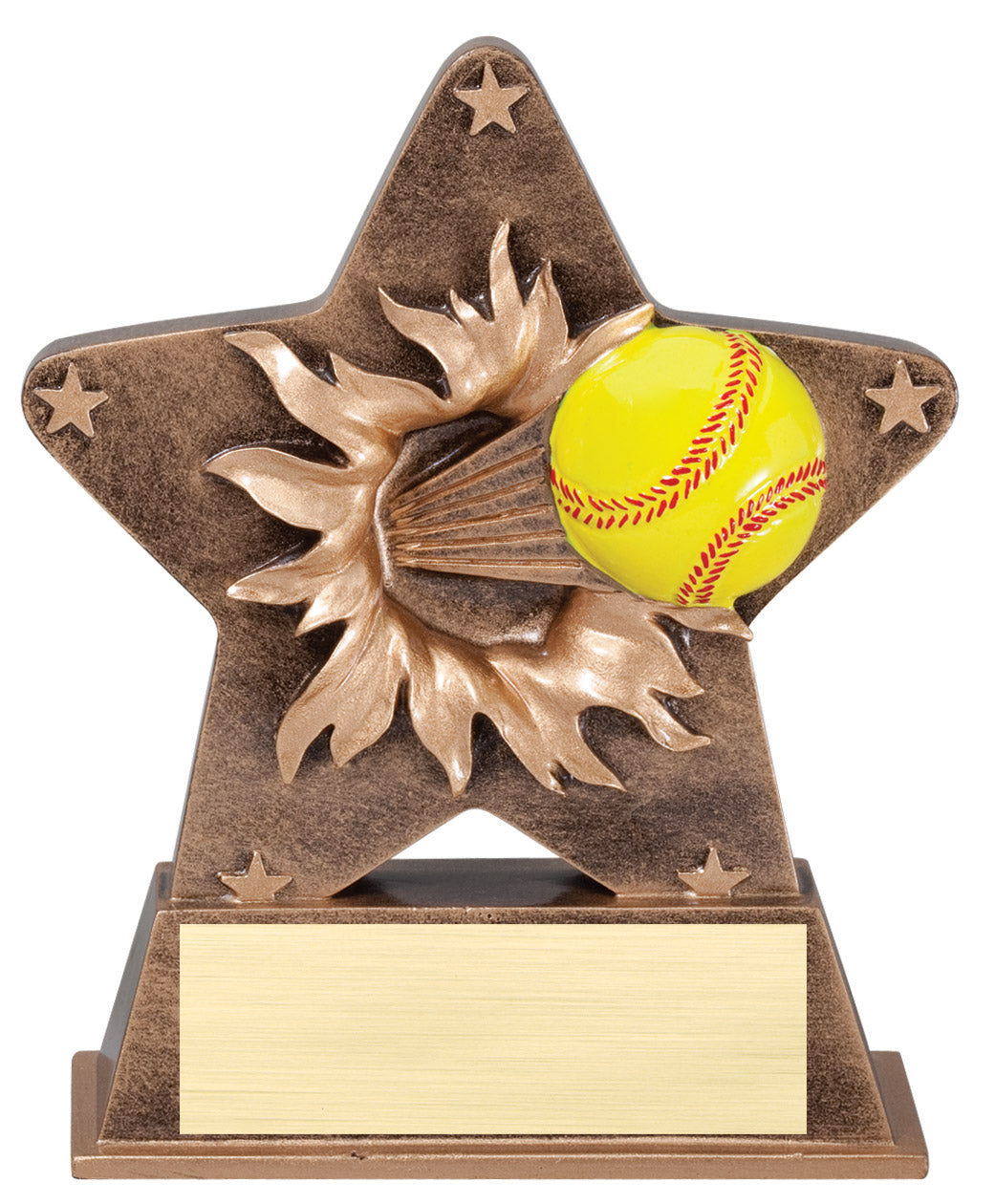 Starburst Softball Award with engraving plate, Townline Trophy & Design