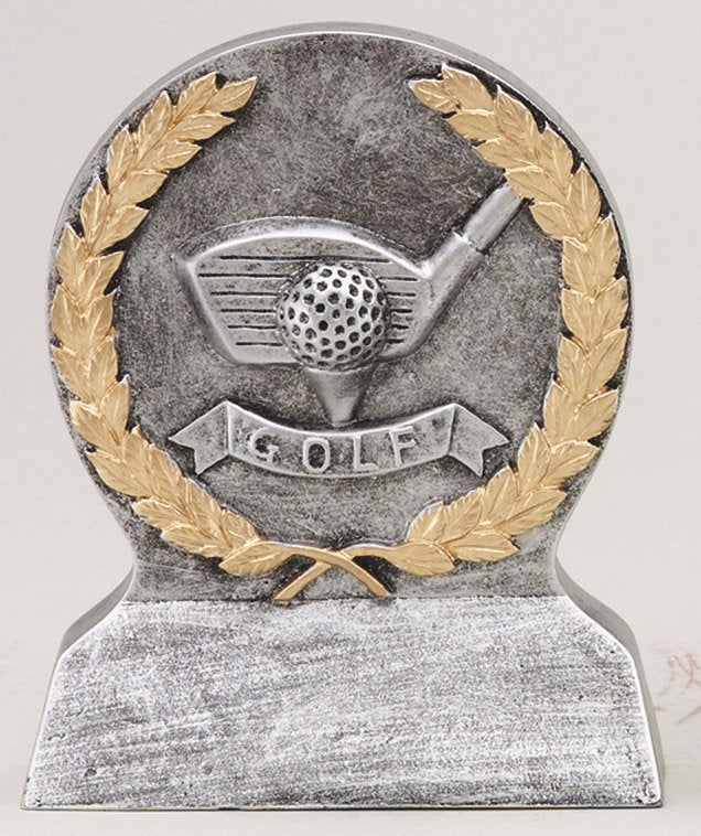 Resin golf contest trophy with gold trim – Longest Drive