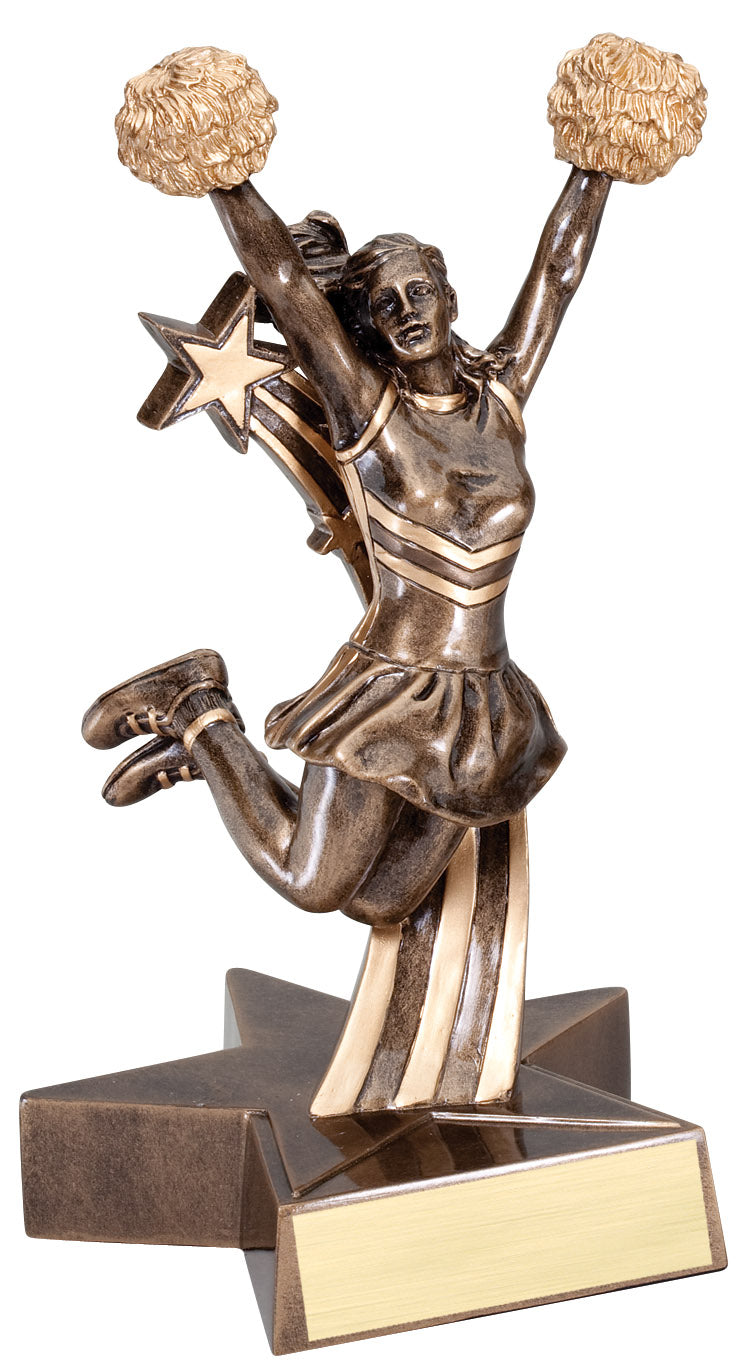 Superstar Cheer Resin Trophy, 8 1/2 inch