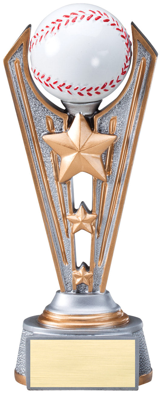 Victory Star Baseball Trophy – 8¼ in. with engraving plate, Townline Trophy & Design