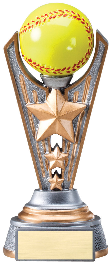 Victory Star Softball Trophy – 6¾ in. with engraving plate, Townline Trophy & Design