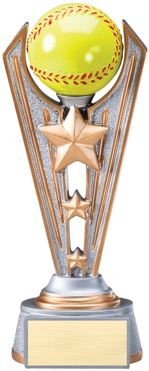 Victory Star Softball Trophy – 8¼ in. with engraving plate, Townline Trophy & Design