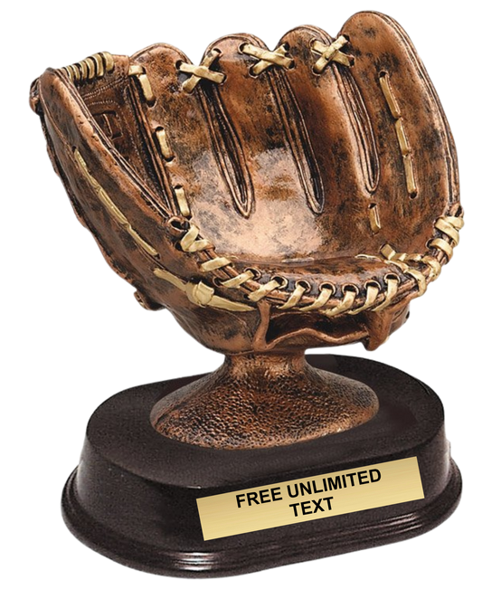6" Bronze Resin Baseball Glove Achievement Award