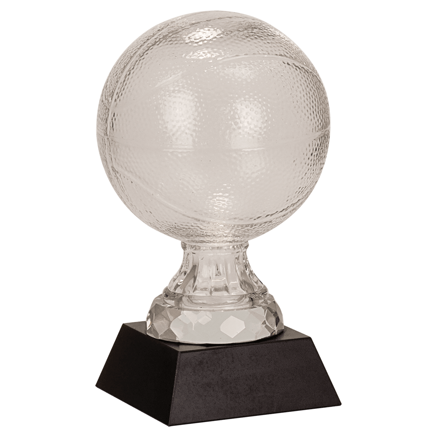7" Glass Basketball with Black Marble Base