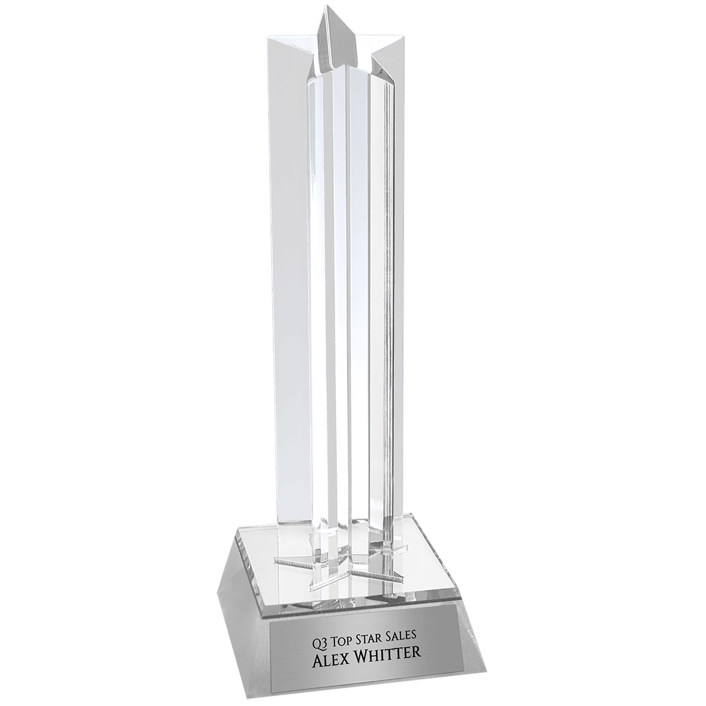 Silver 7 1/2" Star Column Acrylic with Base