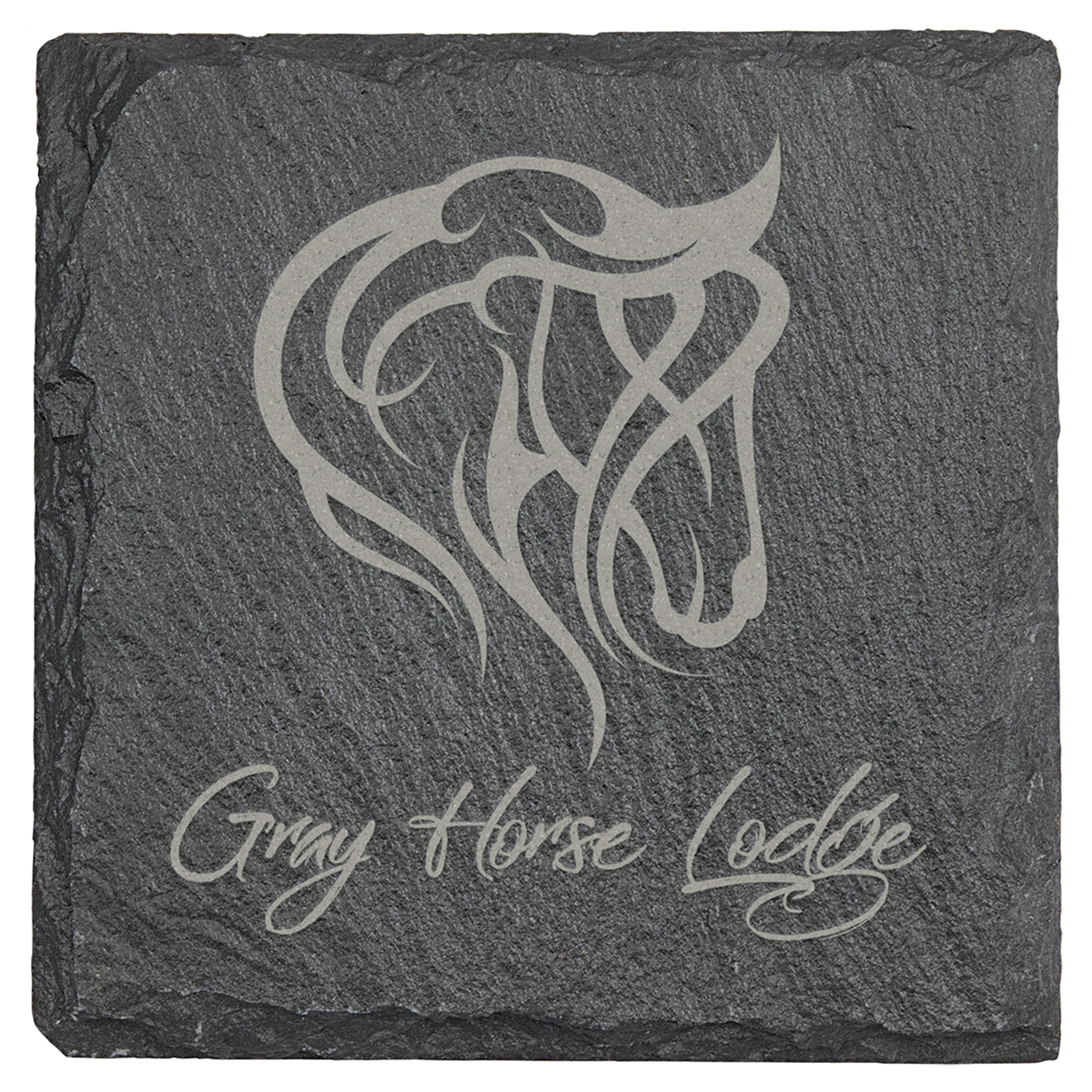 Personalized 4 inch square natural slate coaster