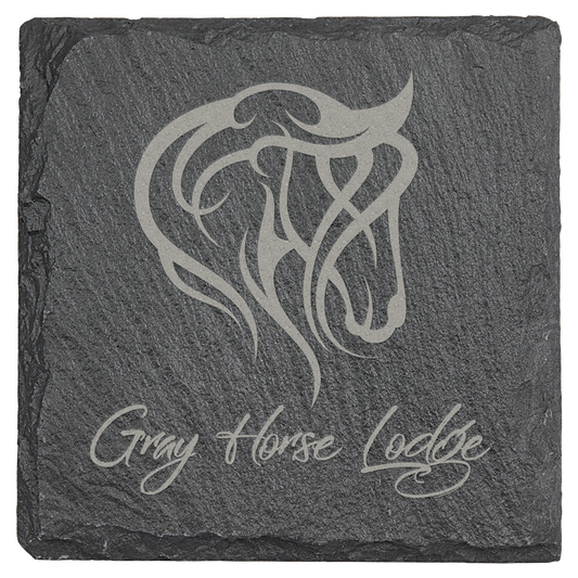 Personalized 4 inch square natural slate coaster