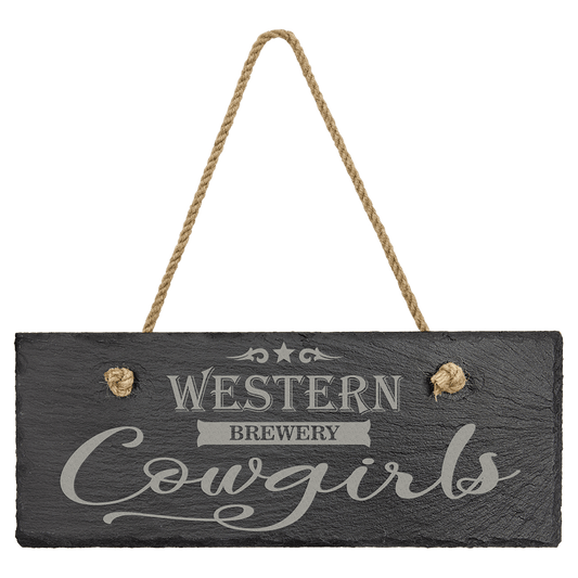 Personalized rectangle slate wall decor with hanging string, custom engraved – small 10 x 4 inch