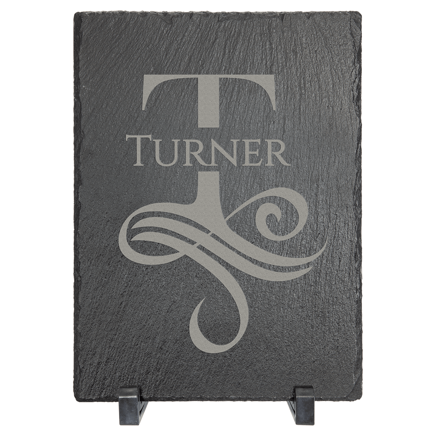 Personalized standing rectangle slate decor on feet, custom engraved – small 7 x 5 inch