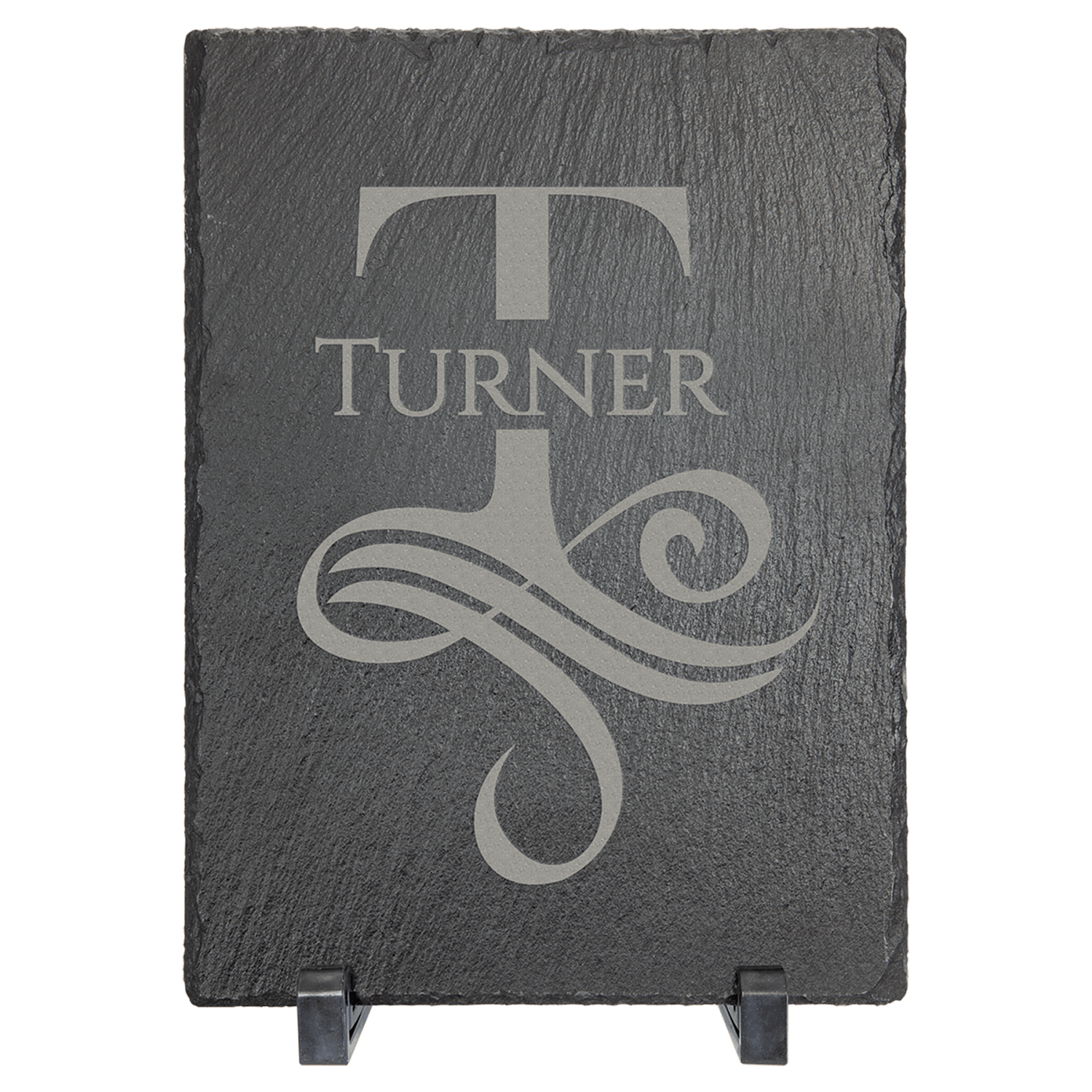 Personalized standing rectangle slate decor on feet, custom engraved – small 7 x 5 inch
