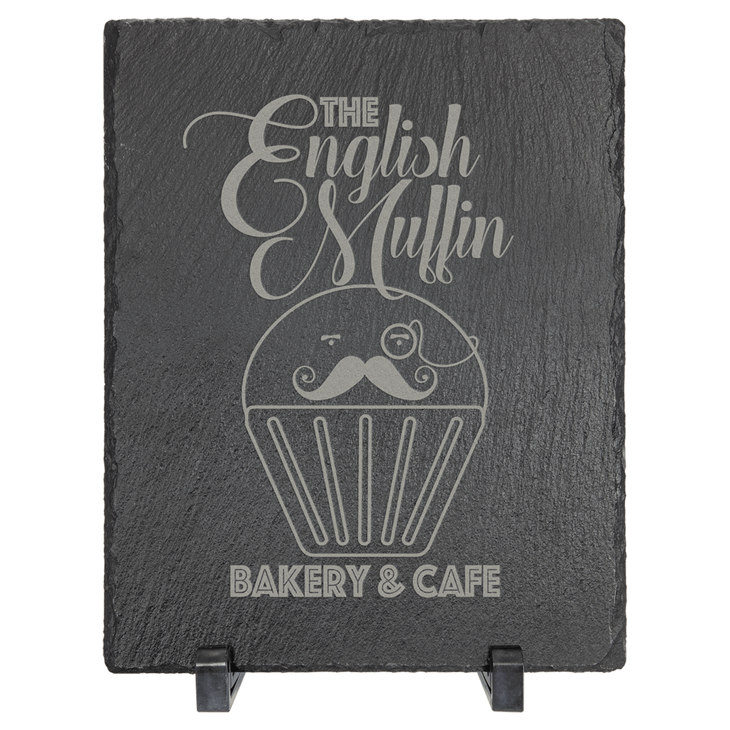 Personalized standing rectangle slate decor on feet, custom engraved – medium 9 x 7 inch