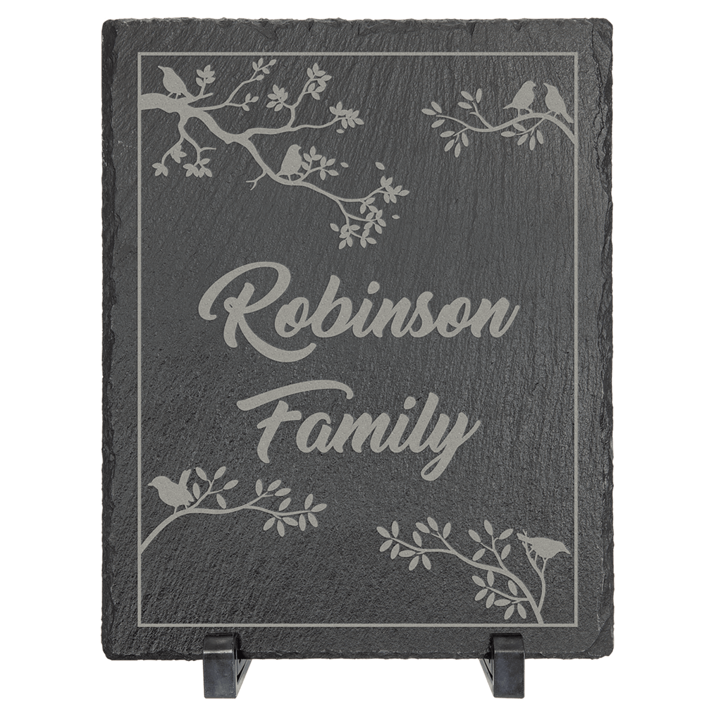 Personalized standing rectangle slate decor on feet, custom engraved – large 10 x 8 inch