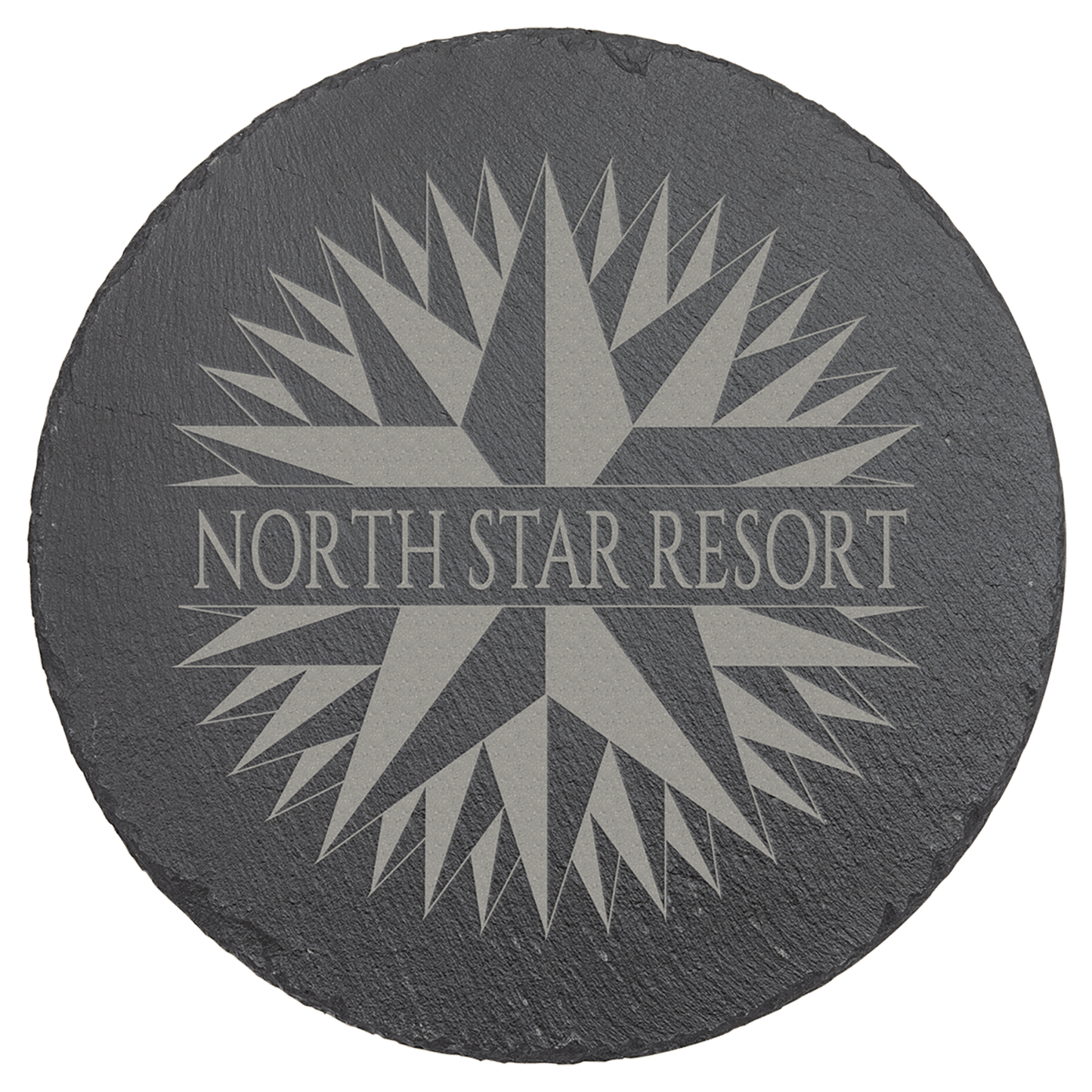 Personalized round slate decor with foam pads, custom engraved – small 9¾ inch