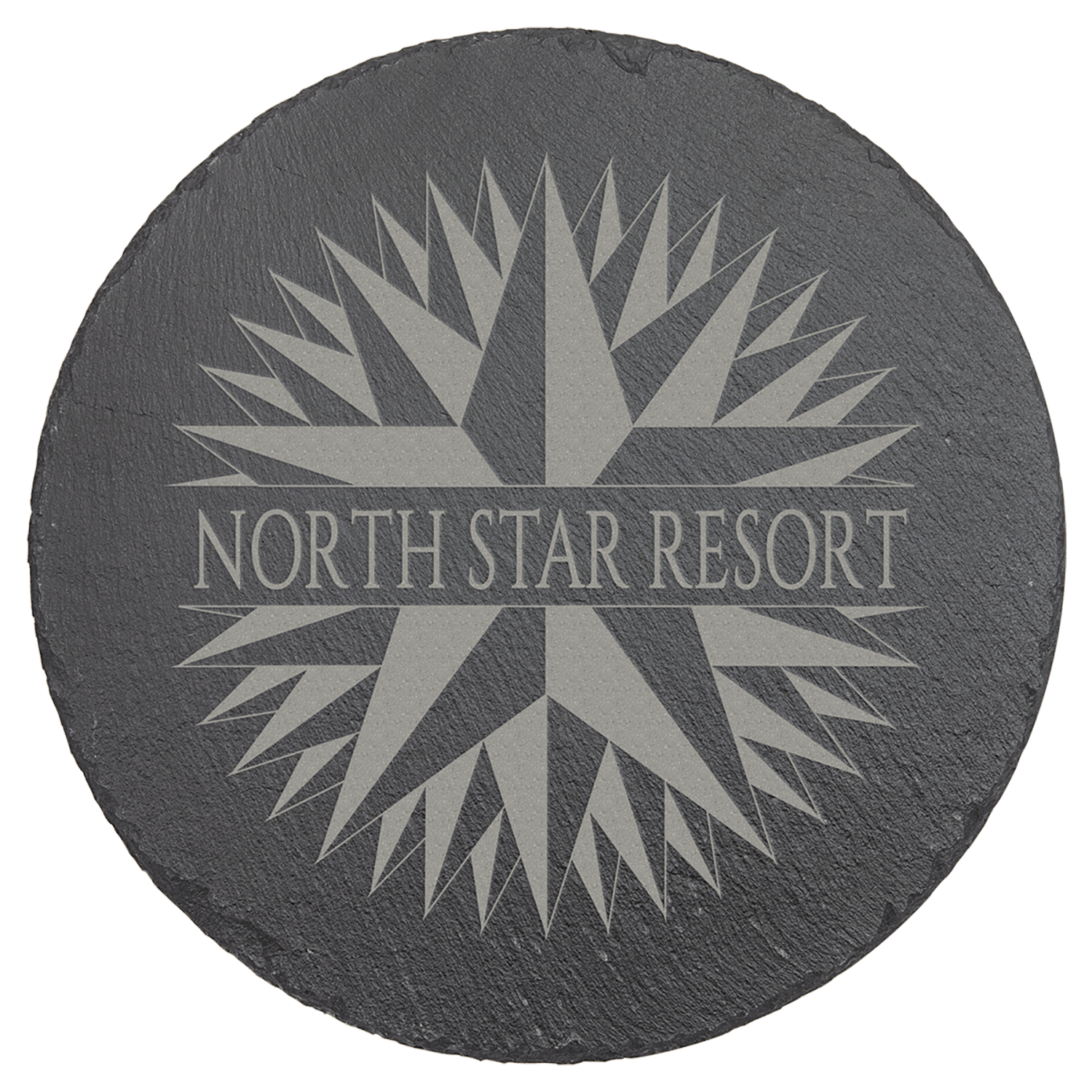 Personalized round slate decor with foam pads, custom engraved – small 9¾ inch