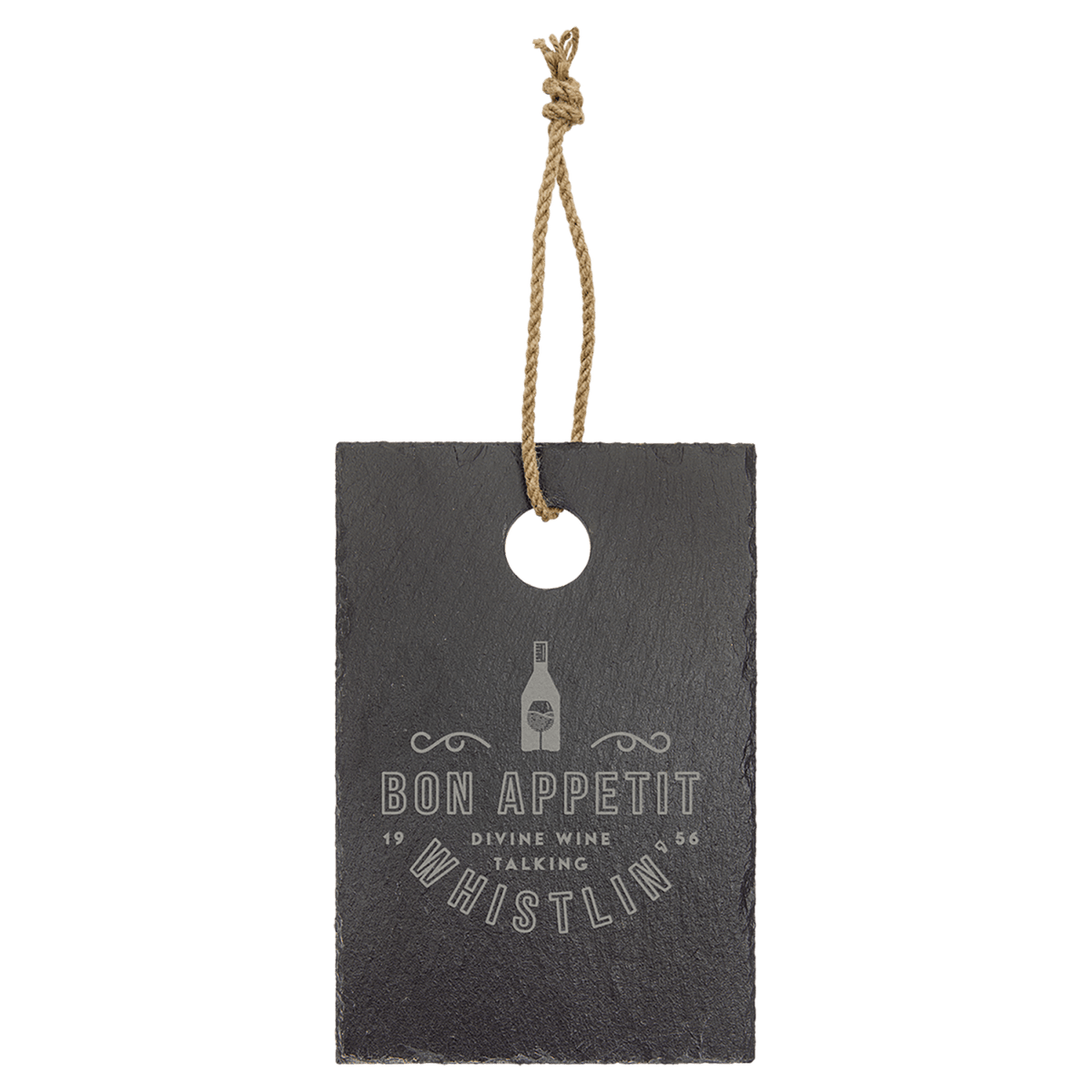 Small 9″ × 6″ personalized slate cutting board