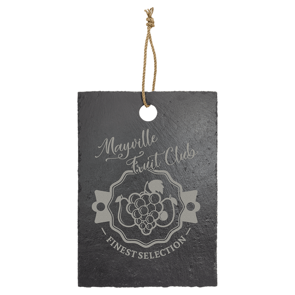Large 13¾″ × 9¾″ personalized slate cutting board