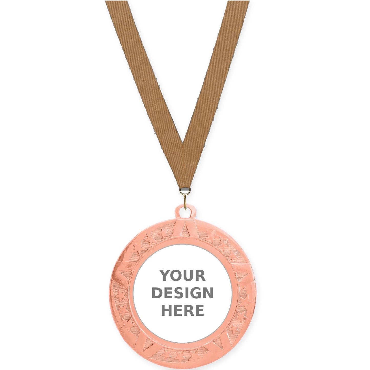 2 3/4 inch Superstar insert medal in bronze with Bronze Metallic neck ribbon
