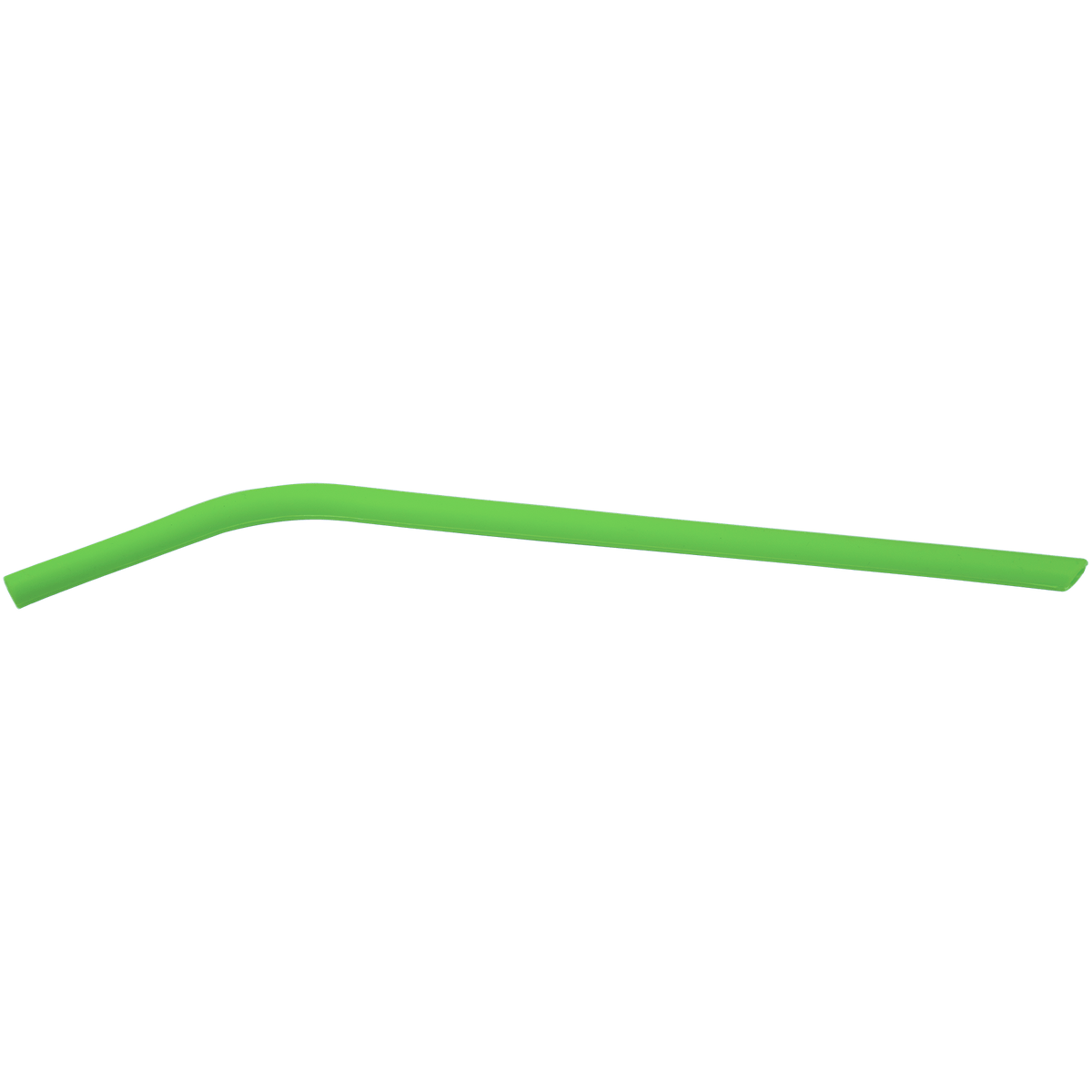 Green reusable 10 inch silicone straw, 5/16" opening