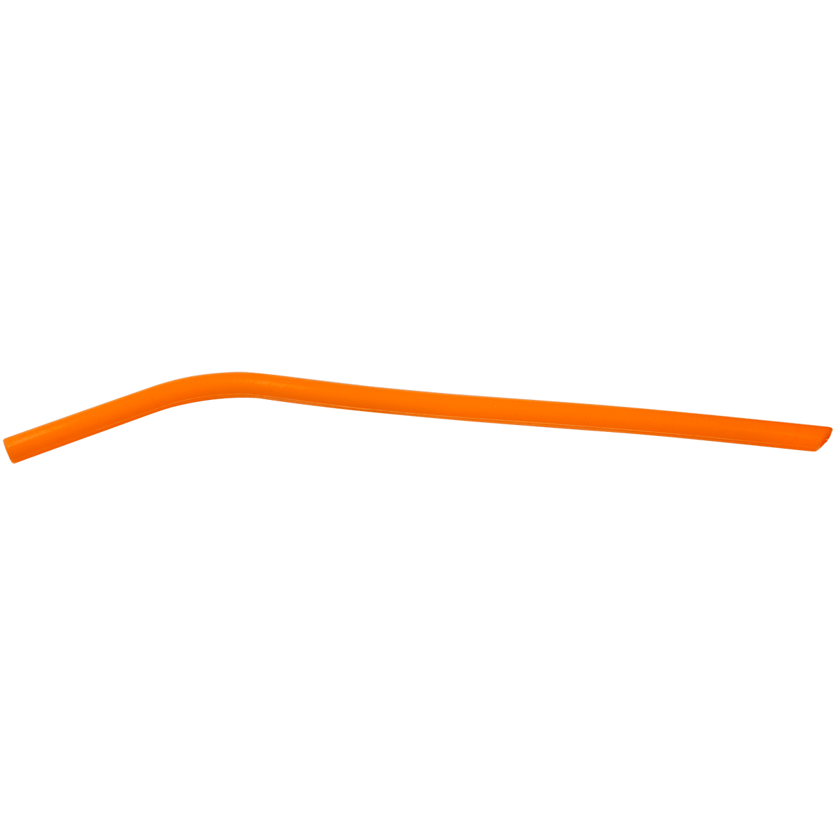 Orange reusable 10 inch silicone straw, 5/16" opening