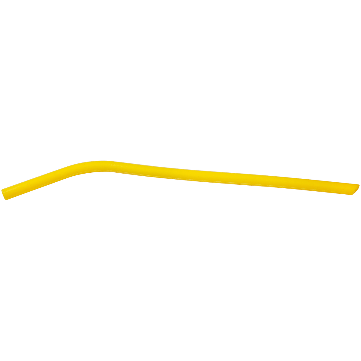 Yellow reusable 10 inch silicone straw, 5/16" opening