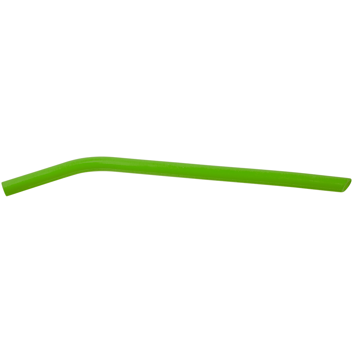 Green reusable 10 inch silicone straw, 7/16" opening