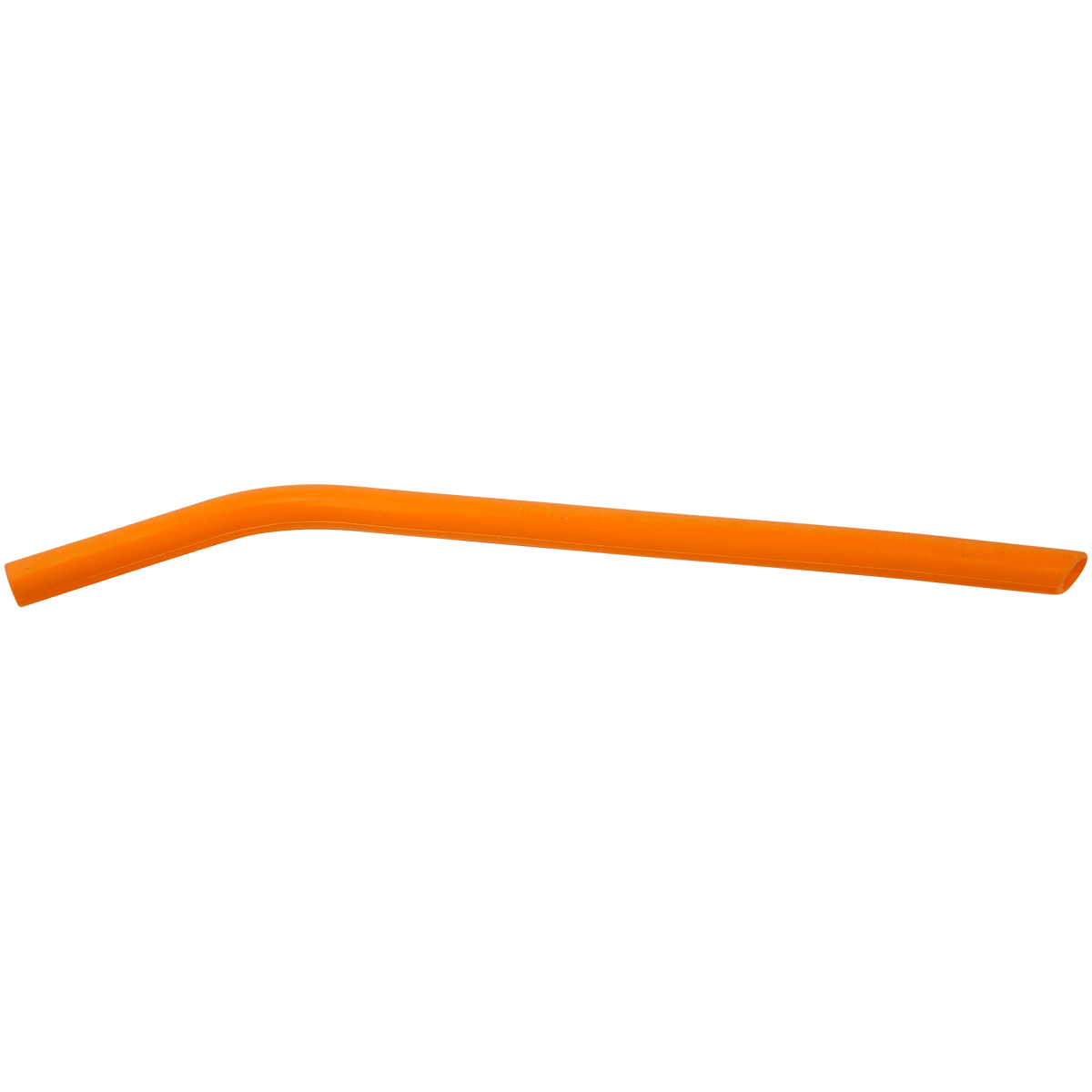 Orange reusable 10 inch silicone straw, 7/16" opening