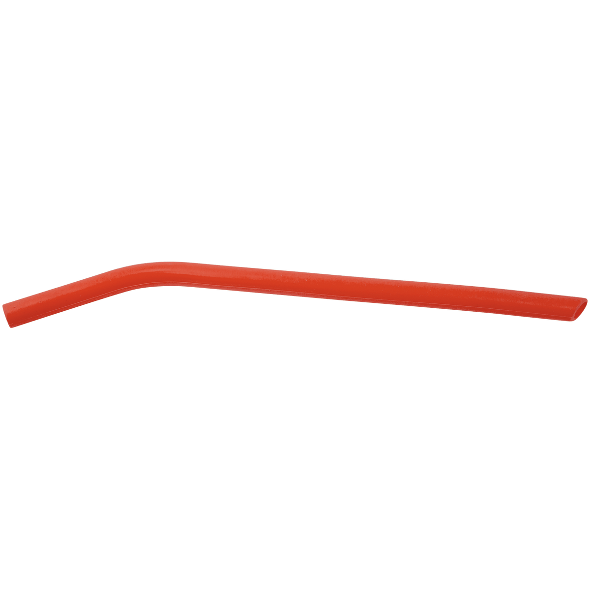 Red reusable 10 inch silicone straw, 7/16" opening