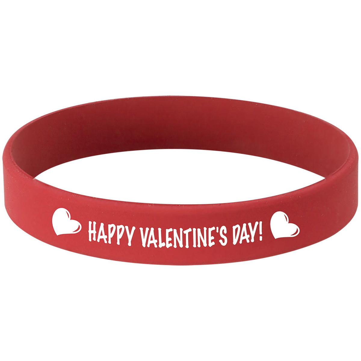 Personalized youth red/white silicone wristband