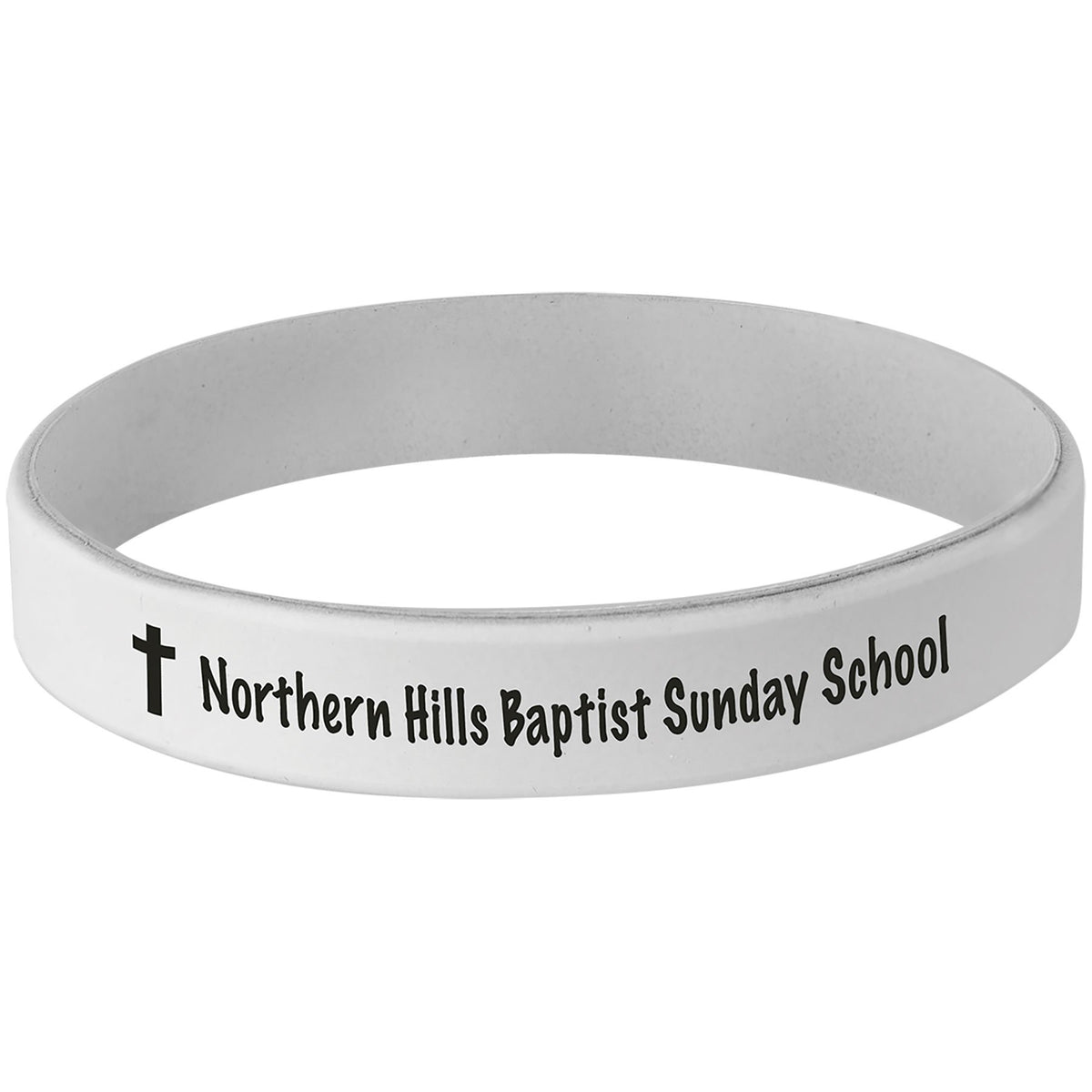 Personalized youth white/black silicone wristband