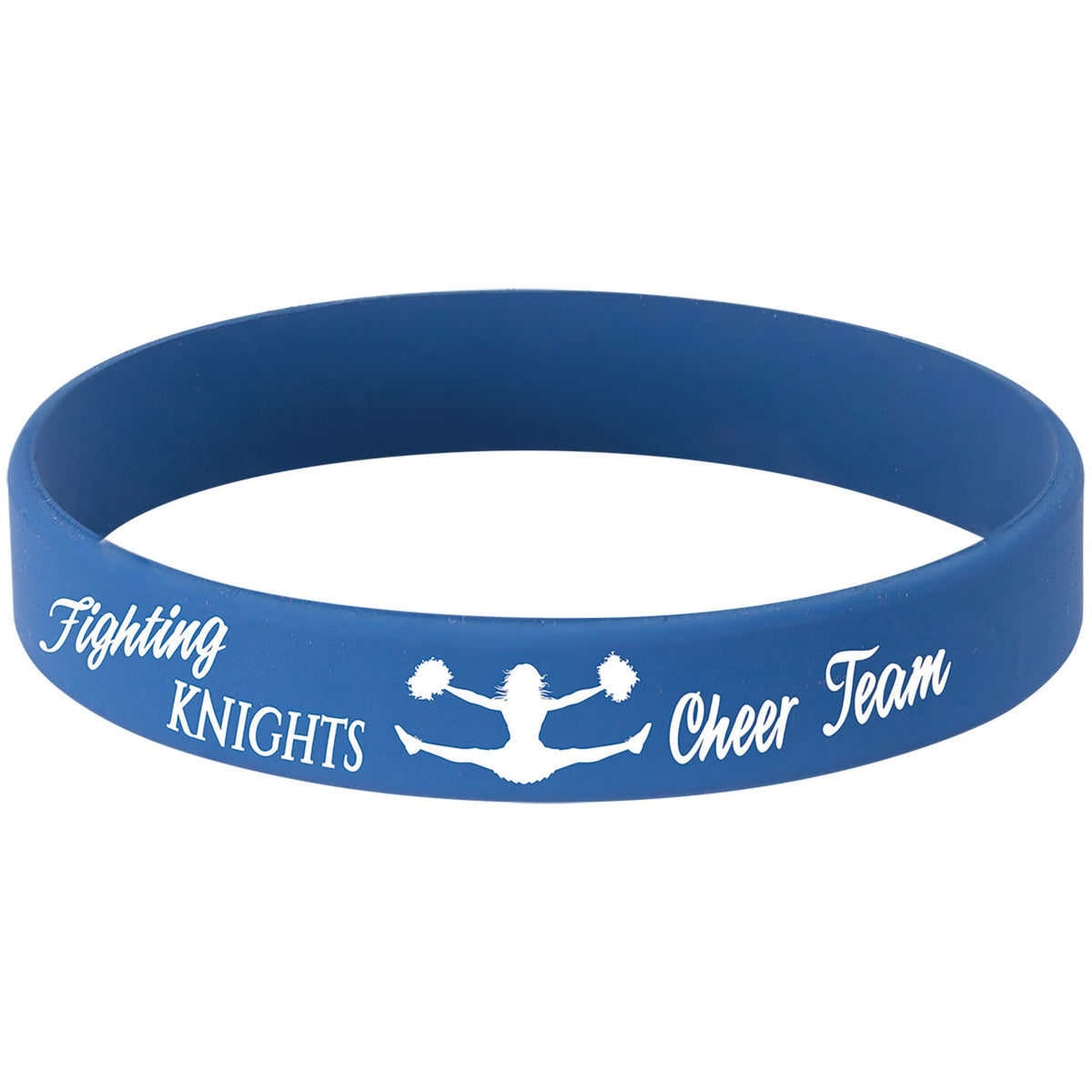 Personalized adult blue/white silicone wristband