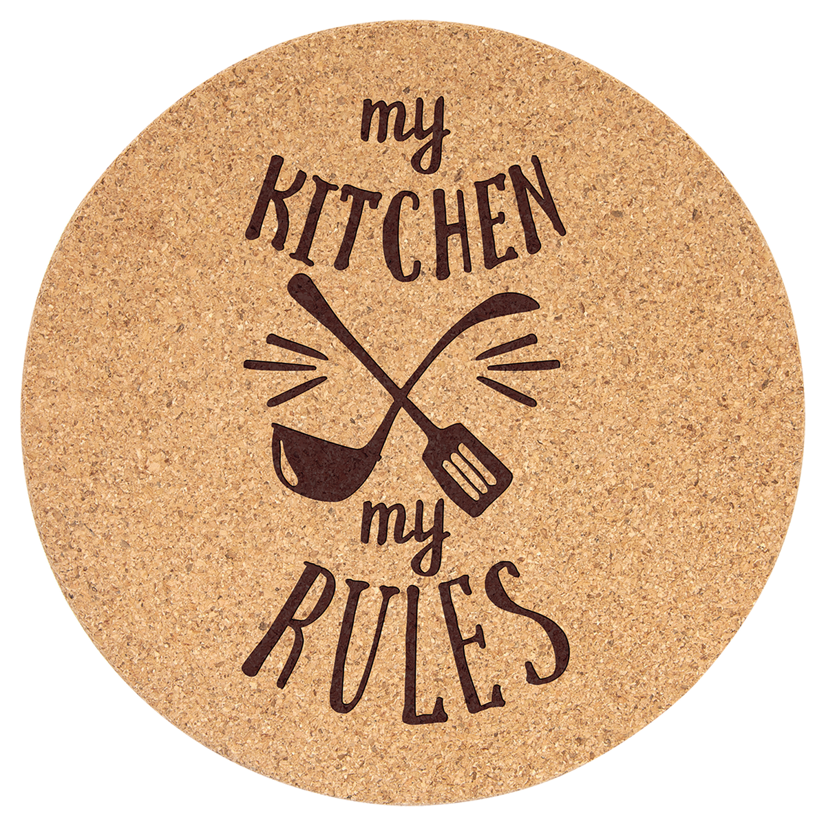 Personalized 7.5 inch round cork trivet