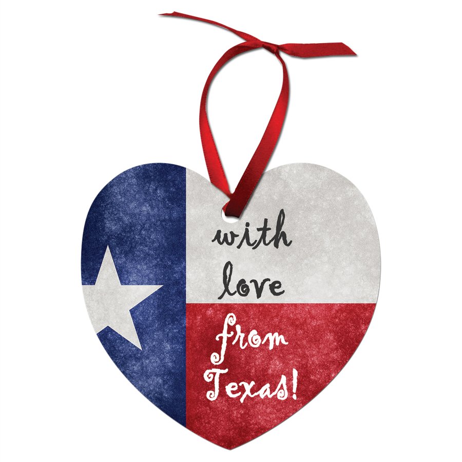 Heart double-sided white metal photo ornament with satin ribbon