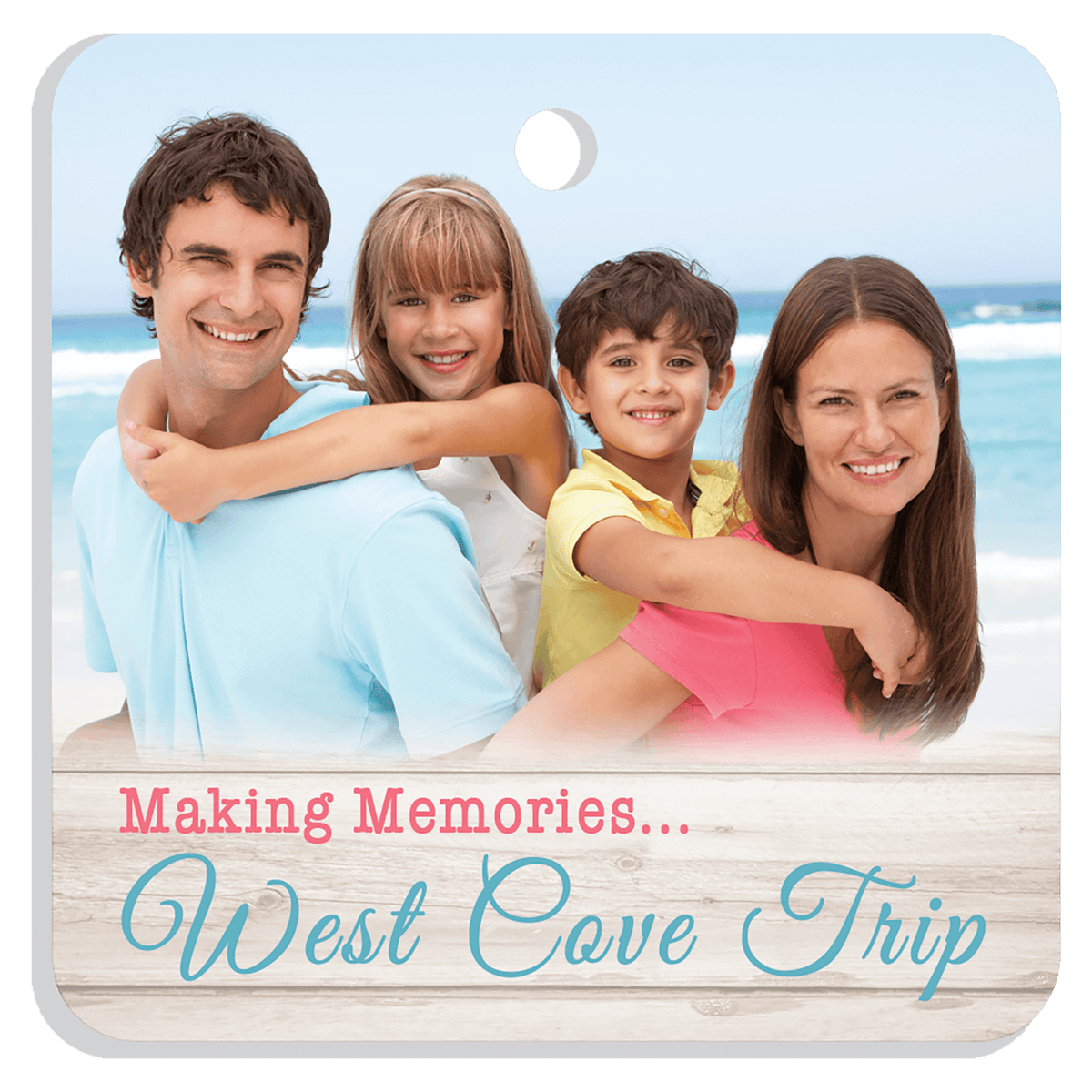 Square white acrylic photo ornament