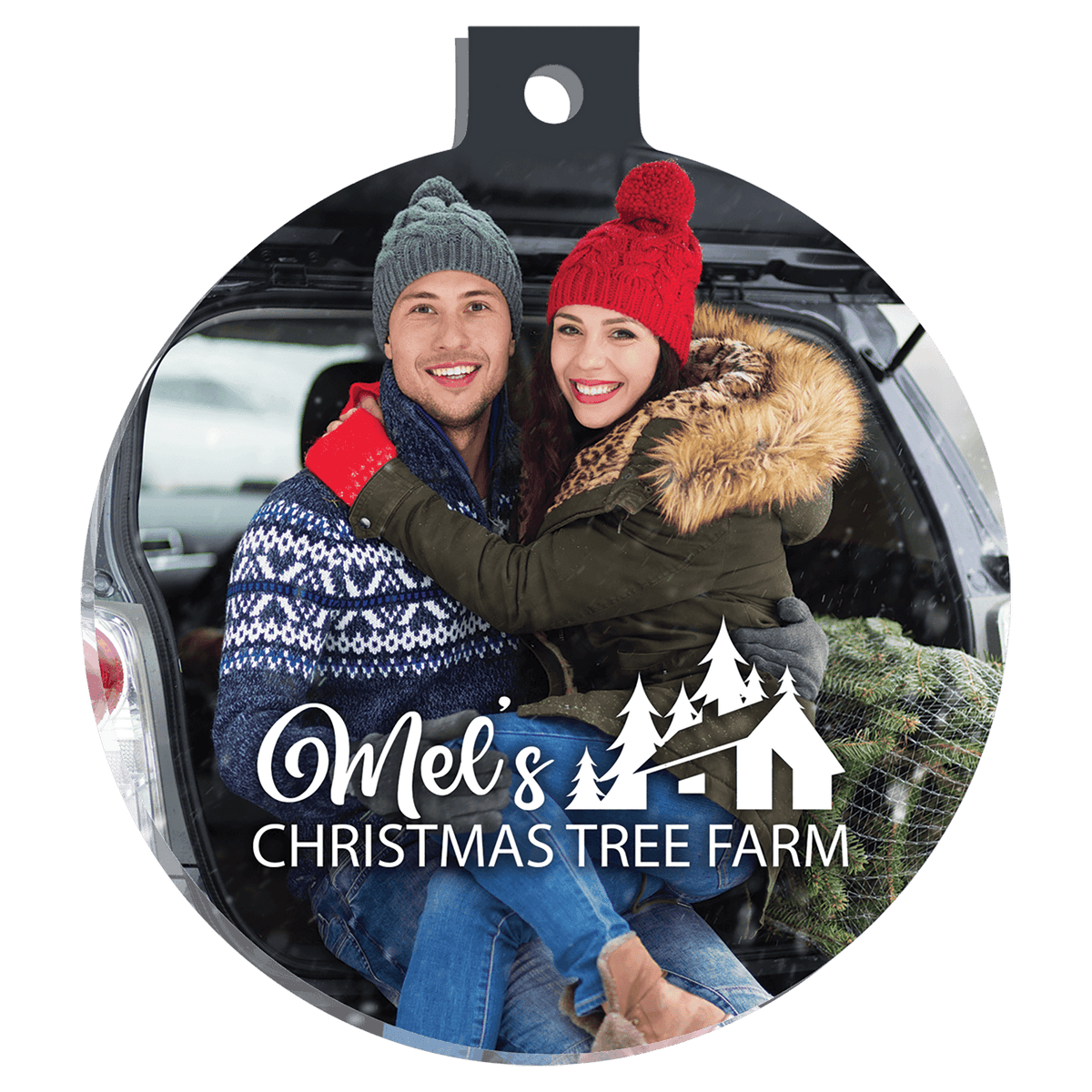 Christmas ball white acrylic photo ornament