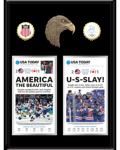 2026 "Double Gold" USA Hockey Commemorative Limited Edition Plaque (16" x 20")