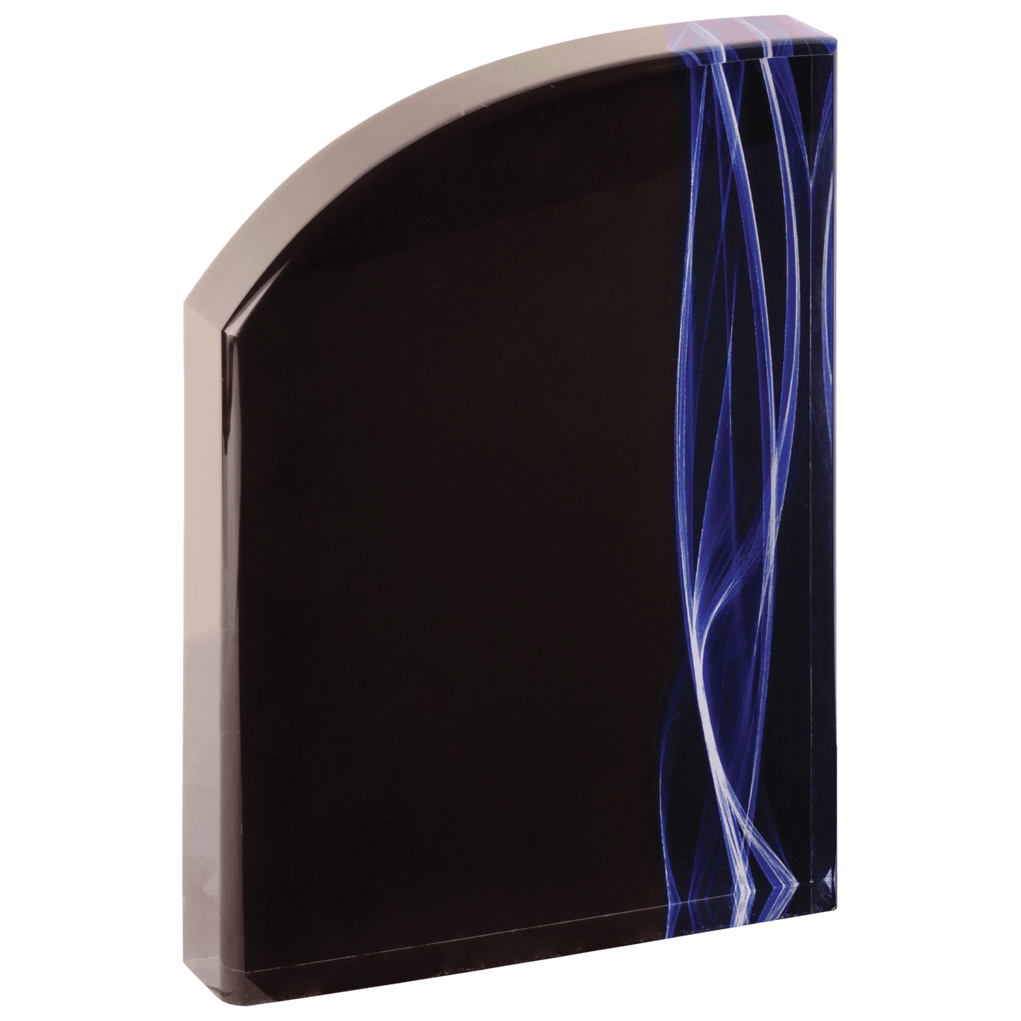 Blue Wave Vapor Acrylic award, 7", self-standing acrylic with clear engraving area