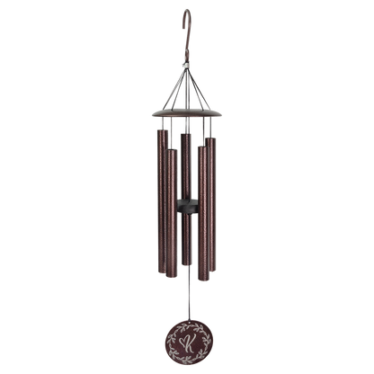 Personalized 30 inch copper aluminum wind chime with engraved sail