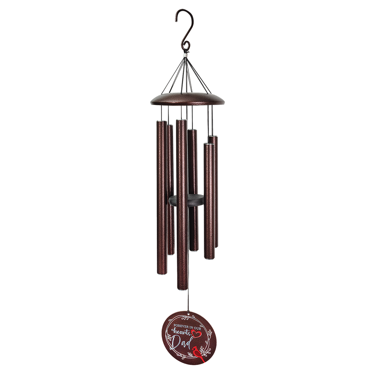 Personalized 36 inch copper aluminum wind chime with engraved sail