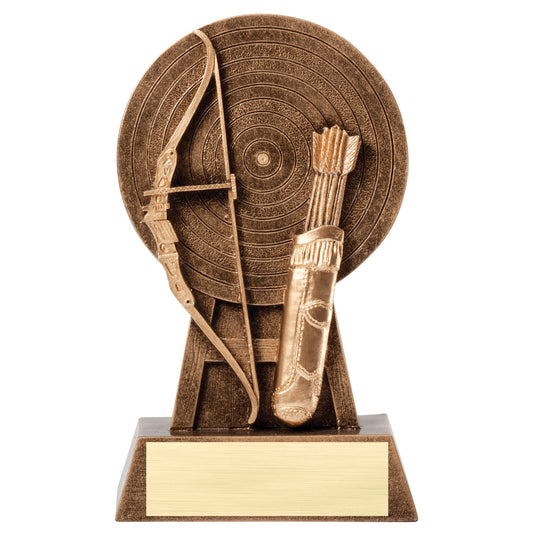 Archery Target Resin Trophy with engraving plate