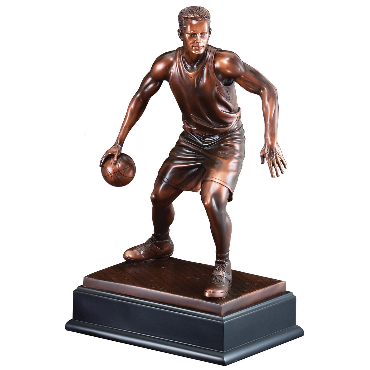 Bronze electroplated basketball player sculpture