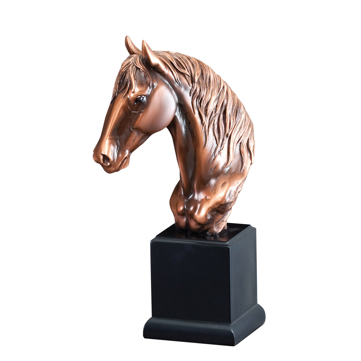 Bronze Horse Head Sculpture with engraving plate