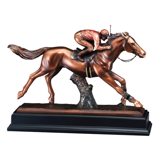 Bronze Jockey Sculpture - Large with engraving plate