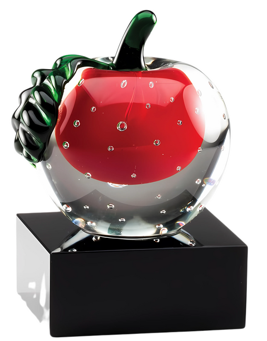 crystal apple on black base