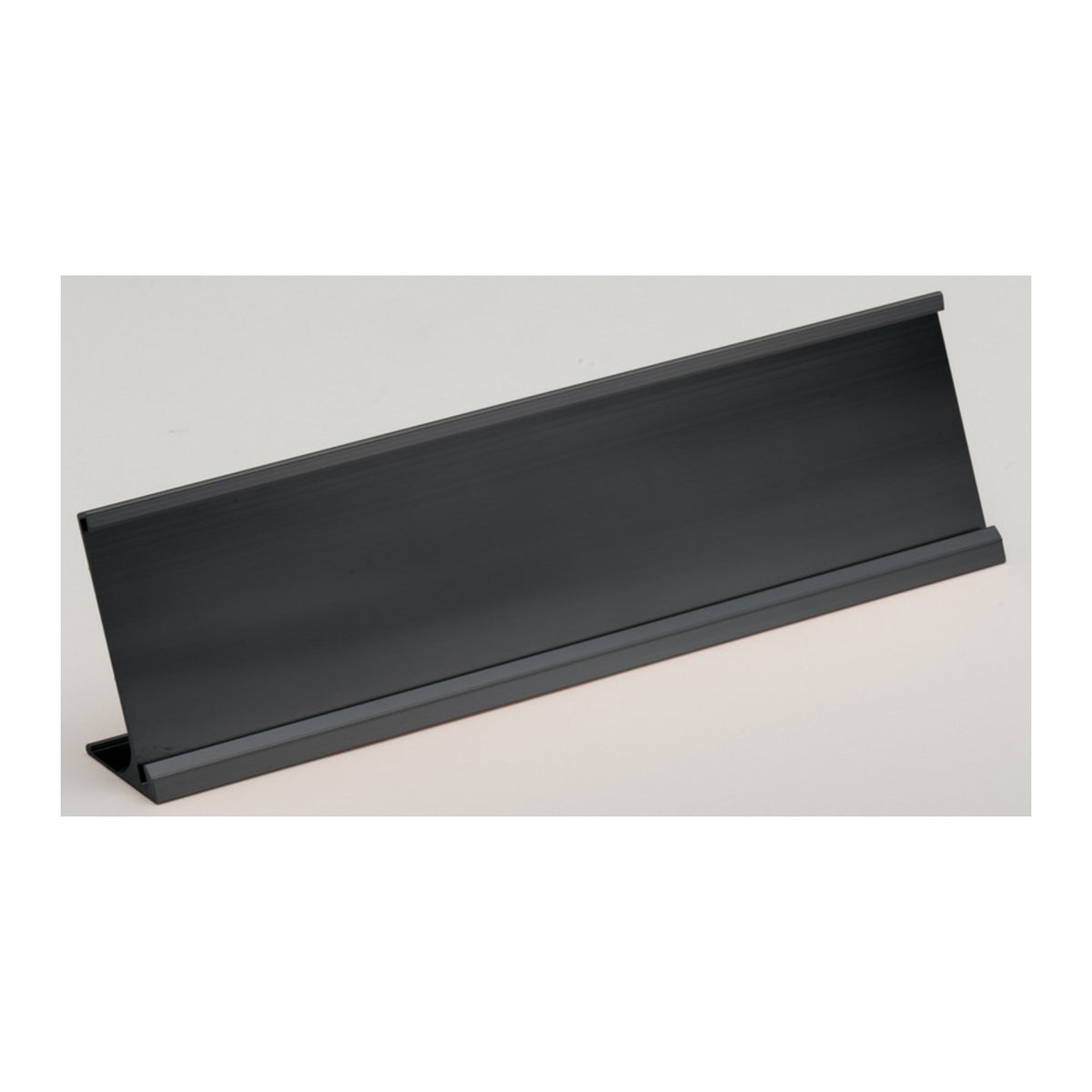 Matte black aluminum desk name plate holder for office desks