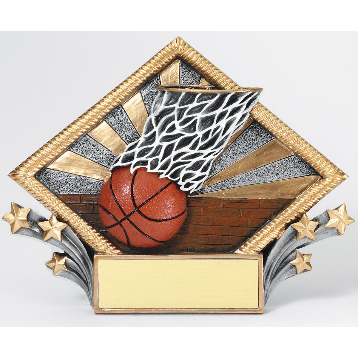 Diamond plate basketball award