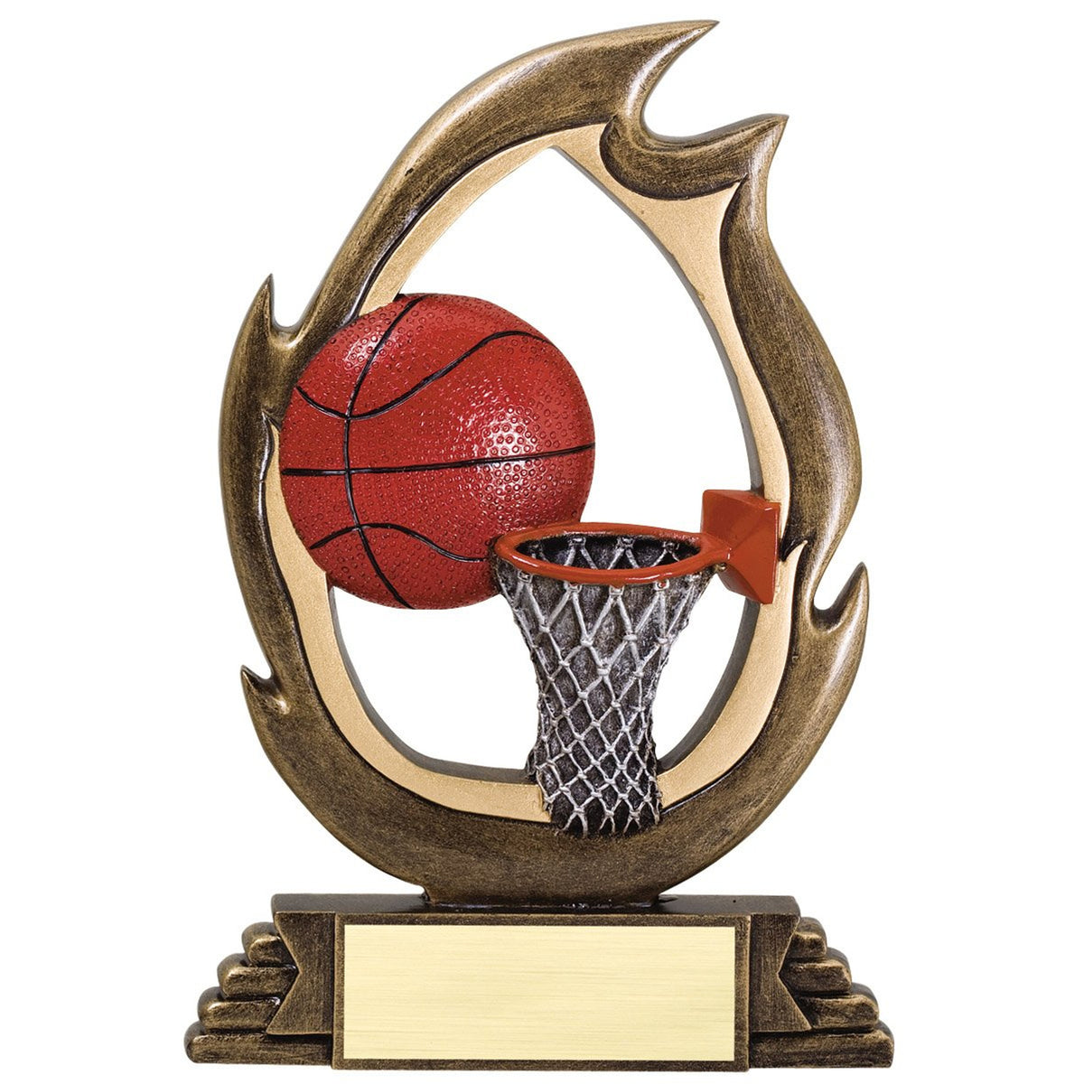 Flame basketball trophy